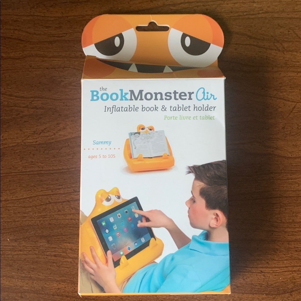 NWOT The Book Monster Yellow Air Inflatable Book & Tablet Holder